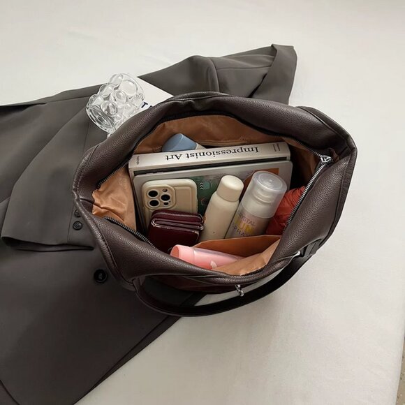 Trendy Retro Suede Bucket Shoulder Bag Hobo Satchel Purse Excellent Condition - Picture 6 of 14